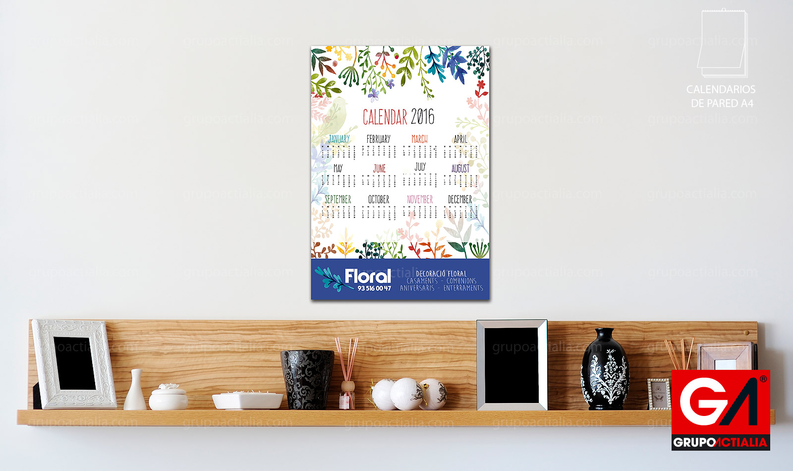 Calendarios de Pared A4 · Diseño Gráfico · Impresión