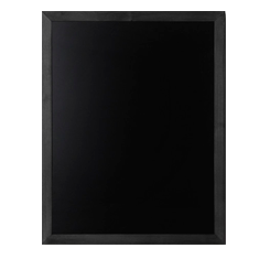 Pizarra de madera para pared con marco negro y perfil plano.